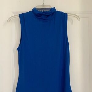 Royal Blue BOSS sleeveless turtleneck